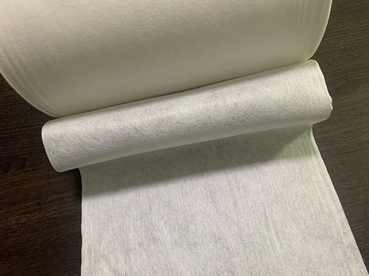 50g White Viscose Dan Polyester Spunlace Nonwoven Fabric Untuk Tisu Katun, Bantalan, Tisu Basah